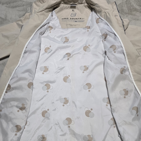 Free Country Rain Rain Go Away Women's Beige Raincoat Sz XL Outerwear Outdoor - Picture 4 of 9